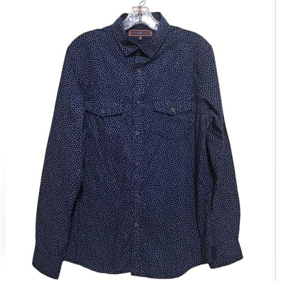 PD&C Men's Blue LongSleeve Button Down Shirt Sz Medium - Picture 4 of 8